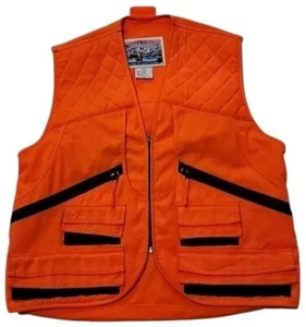 (Missing Puller On Zipper) Vintage Field & Stream Orange Hunting Vest Size-S - Picture 1 of 15