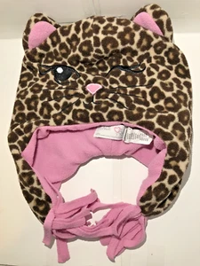 The Children's Place Winking Leopard & Pink Winter Hat Tassels, Girls L 2-4 YRS - Picture 1 of 4
