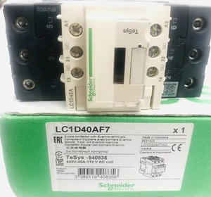 3 POLE CONTACTOR WITH EVERLINK TERMINALS SCHNEIDER LC1D40AF7 - Picture 1 of 12