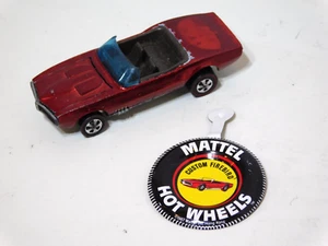 1967 Hot Wheels Redline Custom Firebird Red with Button - Picture 1 of 6