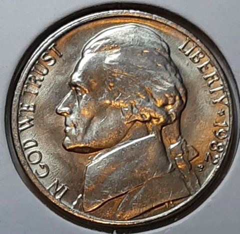 1982 Jefferson Nickel  P - BU - Uncirculated Cover