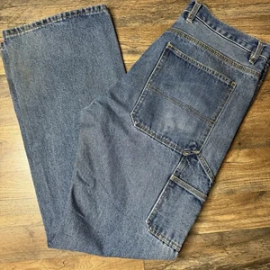 Vintage Big Mac Men's Carpenter Blue Jeans 34 x 36 Medium Wash Distressed - Picture 1 of 9