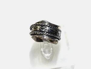Sterling Silver 925 Ring Engraved Rotating Wire Rings 7.17g Size M - Picture 1 of 7