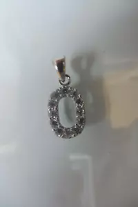 Elegante Pendente, Lettera: O, 925 Argento Con Pietre Tagliate - Foto 1 di 4