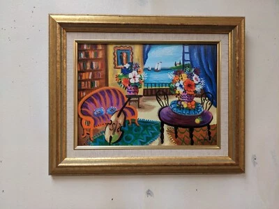 Serigrafía enmarcada "violonchelo" a bordo por Shlomo Alter Foto 1 de 4