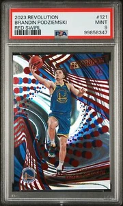 2023 PANINI REVOLUTION RED SWIRL #121 BRANDIN PODZIEMSKI RC 110/199 PSA 9 - Picture 1 of 2