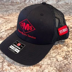 Richardson 112 Hat SMS Mens black red trucker SnapBack Mesh One Size Meyers - Picture 1 of 5