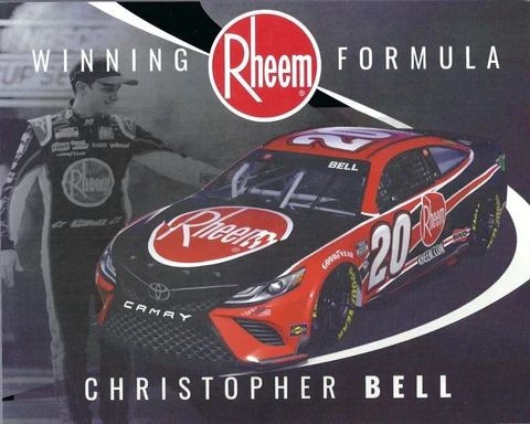2023 CHRISTOPHER BELL “RHEEM WINNING FORMULA” #20 NASCAR CUP POSTCARD Cover