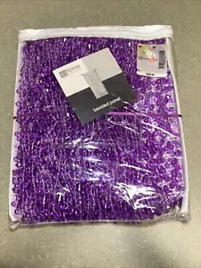 NEW in Package BOHO JC Penny Home PURPLE Beaded Panel W/ Rod Pocket 63"x84". - Picture 1 of 3