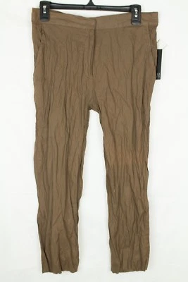 Brandon Thomas Women's Crinkle Metallic Brown Capri's Semi Sheer Size M - Изображение 1 из 4