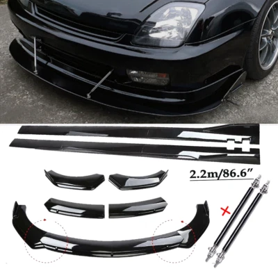Glossy Black Front Bumper Lip Splitter Spoiler For Honda Prelude Si Body Kit Foto 1 de 4