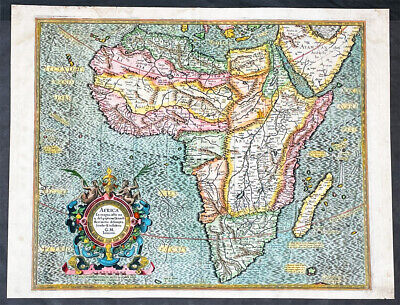 1595 Gerard Mercator Original True Rare 1st Edition Antique Map Of Africa • 2,649$