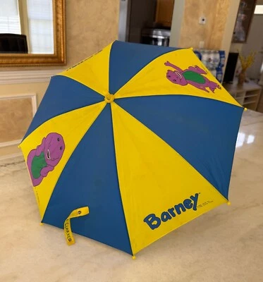 Paraguas Barney Kids Vintage 1992 The Lyons Group Raro Foto 1 de 4