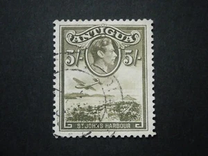 Antigua KGVI 1938 5/- olivgrün SG107 FU - Bild 1 von 2