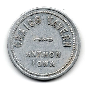 CRAIGS TAVERN • 10c IN TRADE • ANTHON, IOWA, IA. • TC-98463 - Picture 1 of 2