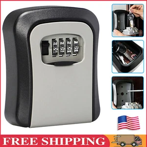 4-Digit Combination Lock Key Box Safe Storage Box Padlock Security Home Outdoor - Picture 1 of 17