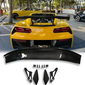 Carbon Fiber Rear Wing Spoiler Trunk Lip for Chevrolet Corvette C7 Z06 2013-19 E - Picture 1 of 7