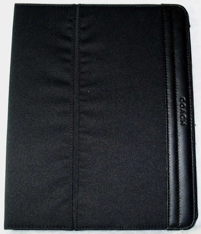 NWT COACH BLACK VARICK NYLON iPAD 1, 2, 3, 4 CASE STAND $128 LEATHER TRIM F61815 - Image 1 of 1