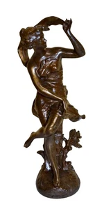 antica statuina stile Impero epoca primi '900 in antimonio - Foto 1 di 7