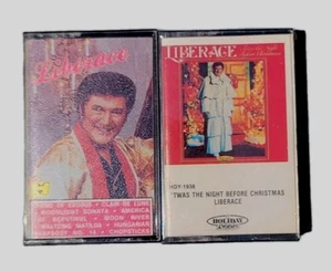 Vintage 1981-1987 Liberace Twas Night Before Christmas & Pianist Cassette Vegas - Picture 1 of 8