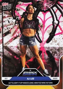 2025 Topps Now WWE AJ Lee #92 Orange Foil /25 Wrestling Card - Picture 1 of 2