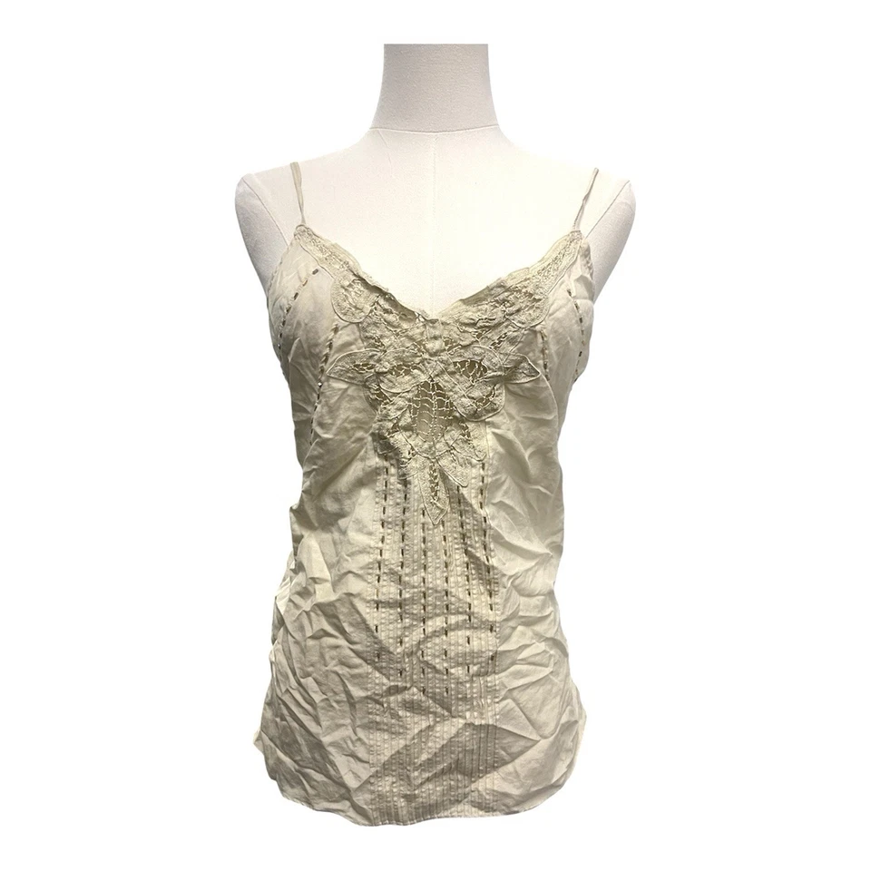 Camisola vintage de seda de algodón con cuentas Abercrombie & Fitch talla MEDIANA Y2K hada de los 90 Foto 1 de 4