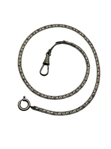 Albert Taschenuhrkette silberfarben mit Hund Clip Verschluss Vintage - Bild 1 von 11