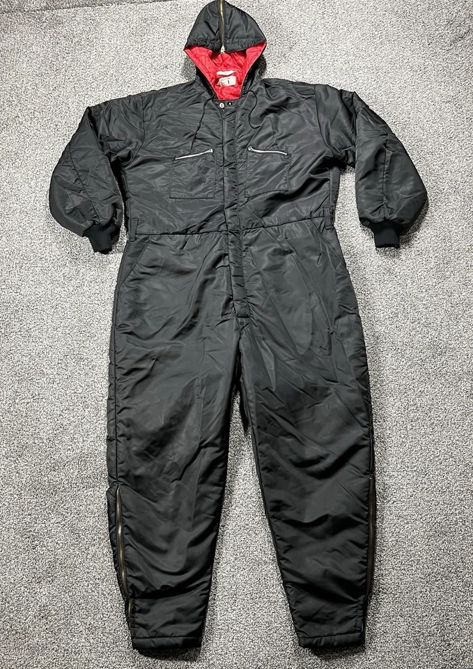 De Colección Zerowear Traje de Nieve Para Hombres M Negro Moto de Nieve Años 70 Con Capucha Aislado Simco Cremallera Foto 1 de 4