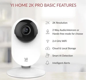 YI Home 2K Pro 3MP Security Wifi Camera Baby Monitor AI Night Vision Audio ALEXA - Picture 1 of 12