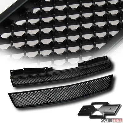 Black Mesh Upper Front Bumper Grille For 07-14 Chevy Tahoe/Suburban/Avalanche - Image 1 of 4