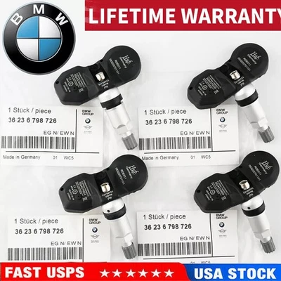 4PCS Genuine OEM Tire Pressure Sensor TPMS For BMW E82E90E60 E66 E70 X3 X5 X6 Z4 - Image 1 of 4