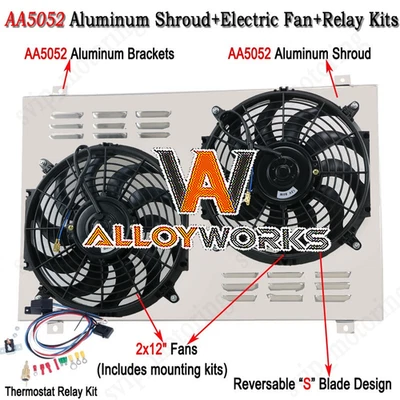 Electric Radiator Fan+Shroud+Relay FIT 77-82 78 79 CHEVROLET CORVETTE AT 5.7 V8 Foto 1 de 4
