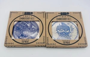 Gemütliches blaues Stickset 2er Set buntes Set mit allem, was enthalten ist, versiegelt - Bild 1 von 4