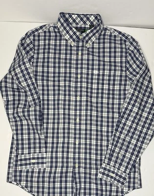 Camisa Dockers manga larga firma abotonada sin arrugas a cuadros azul marino Foto 1 de 4