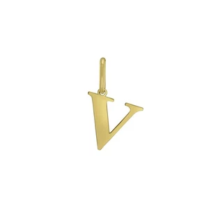 14K Yellow Gold Initial V Charm Pendant - Picture 1 of 1