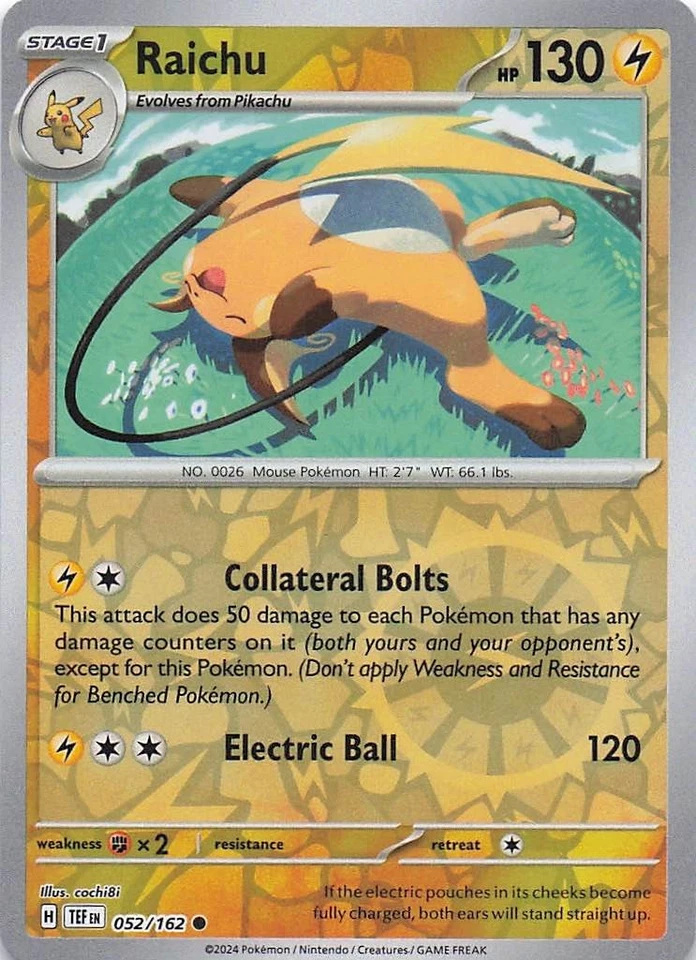 Raichu SV05: Temporal Forces 052/162- NM - Reverse Holo - Image 1 of 2