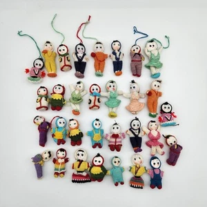 31 Vintage Mini Amigurumi Crochet Baby Dolls Japanese Silk Faces Handcrafted - Picture 1 of 16