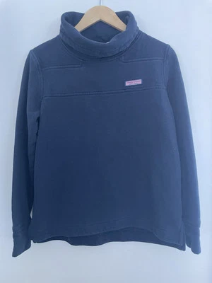 Acogedora sudadera para mujer Vineyard Vines azul marino liso mezcla de algodón cuello embudo XS Foto 1 de 4