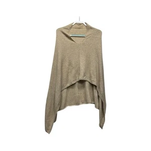 Cashmere Oatmeal Poncho Made in Nepal M Missing Brand and Size tags Minimalist - Picture 1 of 6