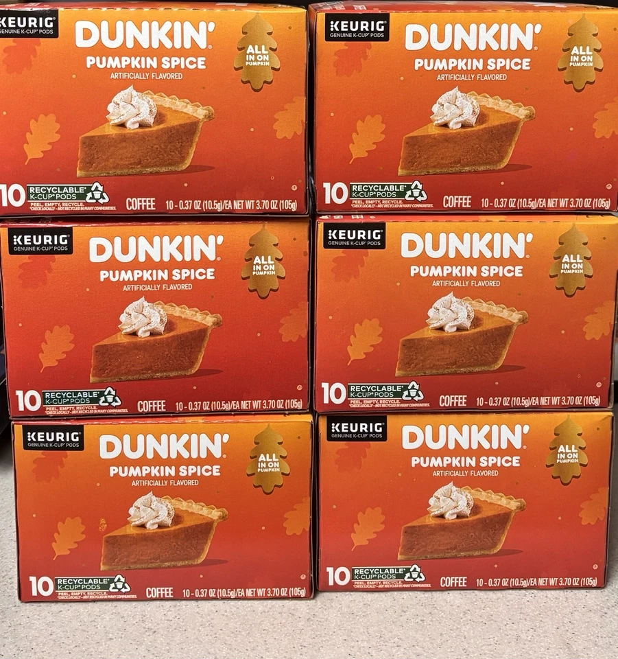Dunkin' Pumpkin Spice Keurig Café K-Cups x60 6 Cajas De 10 Lote Exp 06/2026 Foto 1 de 1