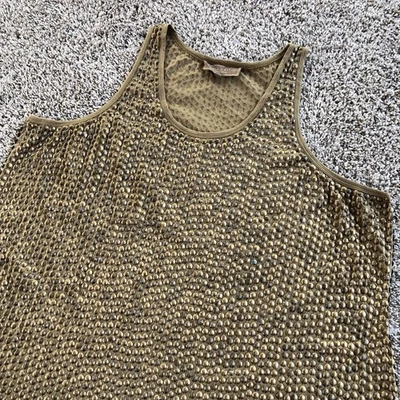 Double D Ranch Studded Tank Dress Womens Size 2X Gold Sleeveless All Over Rivets Foto 1 de 4