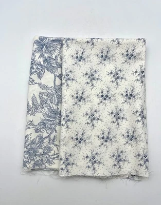 STAPLES IV by Marsha McCloskey for Clothworks Blue Florals 1/2yd + 1/2yd Bundle - Image 1 of 3