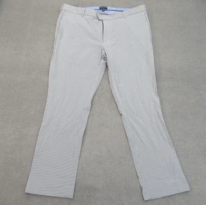Peter Millar Pantalone Uomo Crown Artigianale 40x32 Grigio Seersucker Performance Rigato - Foto 1 di 10