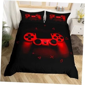 Teen Gaming Bedding Set Xmas Gamer Gift for Boys Comforter Cover Queen Multi 20 - Picture 1 of 8