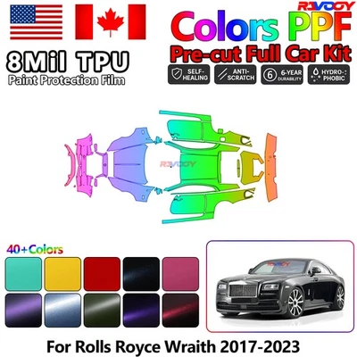Película de protección de pintura PPF precortada de color para Rolls Royce Wraith 2017-2023 Foto 1 de 4