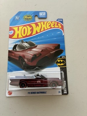 2025 Hot Wheels #103 Batman 3/5 TV SERIES BATMOBILE Burnt Red w/Black MC5 Spoke - Image 1 of 2