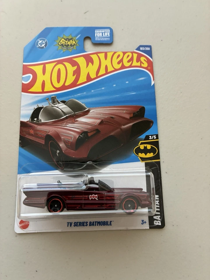 2025 Hot Wheels #103 Batman 3/5 TV SERIES BATMOBILE Burnt Red w/Black MC5 Spoke - Image 1 of 2