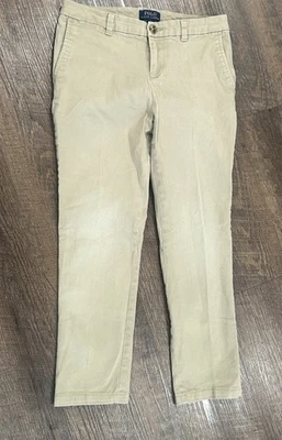 Calça Polo Ralph Lauren Feminina Tamanho 12 Chino Bege Perna Reta - Imagem 1 de 4