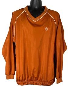 FootJoy Langarm Golf Pullover Gr. Large Windbreaker V-Ausschnitt Jacke Rusty Orang - Bild 1 von 19