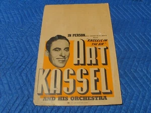 ART KASSEL AND HIS ORCHESTRA 1950's GLOBE CARDBOARD POSTER VINTAGE - Imagen 1 de 4